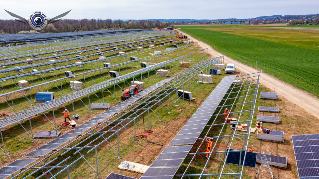 Drone suivi chantier Alsace photovoltaique